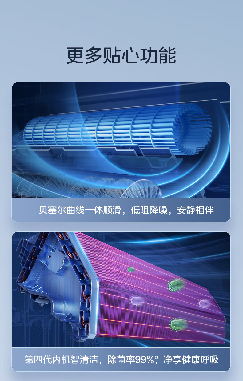 Midea大1匹 风尊 科技版 新一级能效 变频冷暖 壁挂式空调挂机 京东小家智能家电 KFR-26GW/N8MXC1