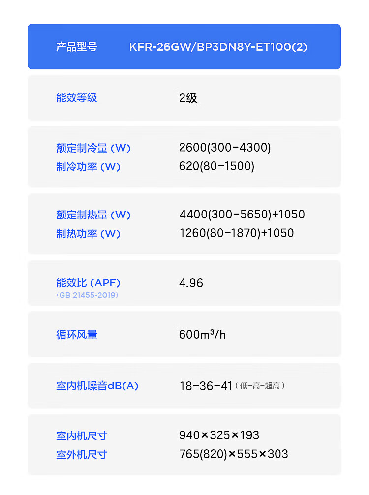 Midea儿童空调 大1匹 新能效变频冷暖无风感 智能语音 家用卧室挂机 KFR-26GW/BP3DN8Y-ET100(2)复联