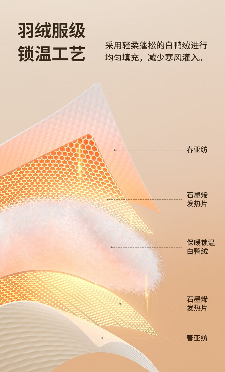 几素羽绒暖手袋无水热水袋充电暖手宝石墨烯暖水袋发热送女友生日礼物 米色 HW06