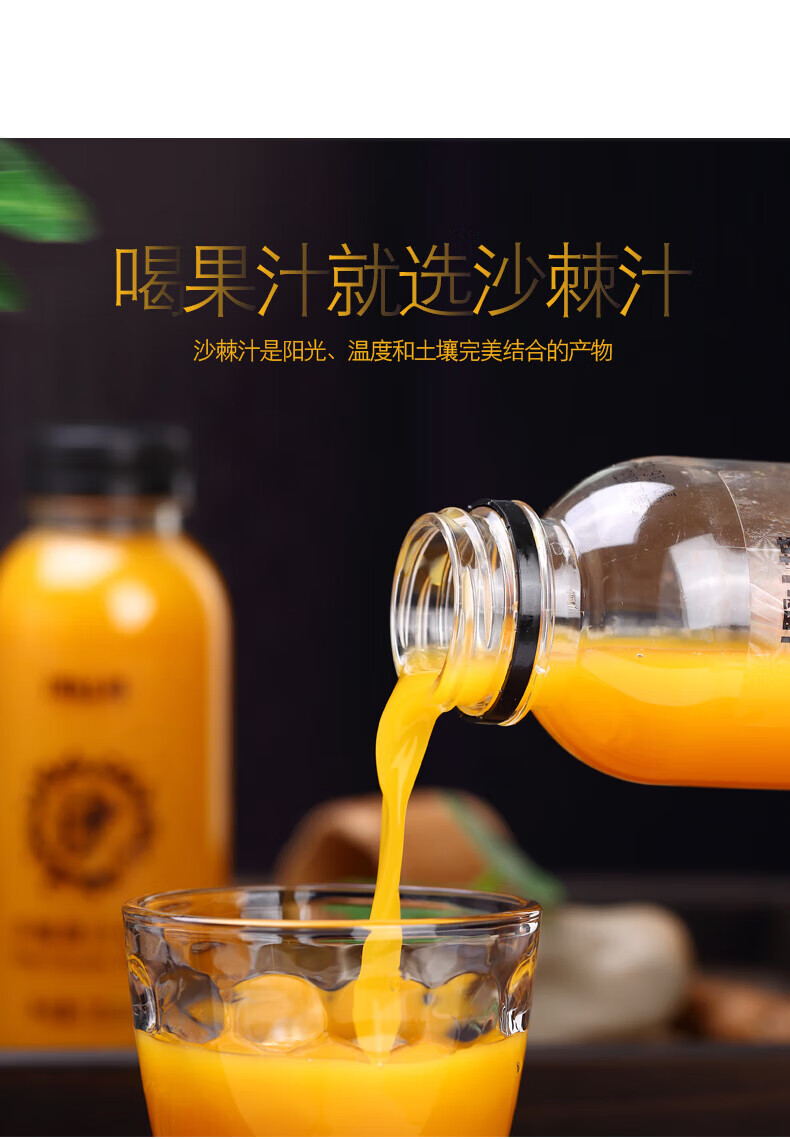 吕梁野山坡 沙棘汁350ml 10瓶普通装 山西特产饮料