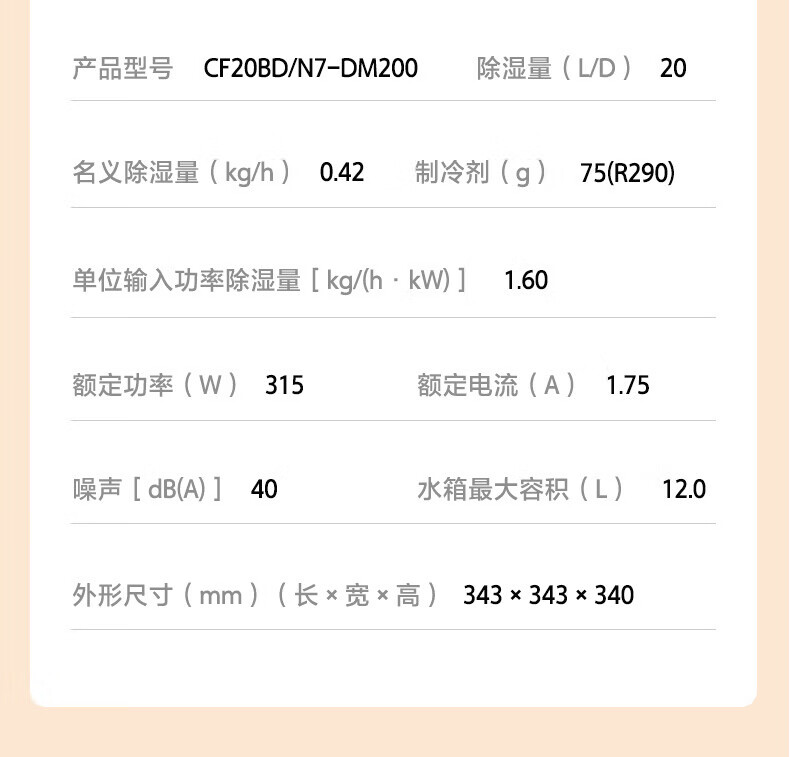 Midea除湿机/抽湿机 20升/天 家用吸湿器地下室干衣净化 小方物 wifi手机控制 CF20BD/N7-DM200