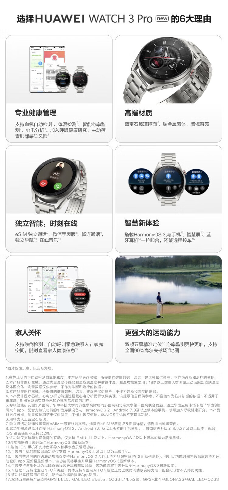 华为（HUAWEI）WATCH 3 Pro New 尊享款 智能手表 钛金属表带高端材质 专业健康管理