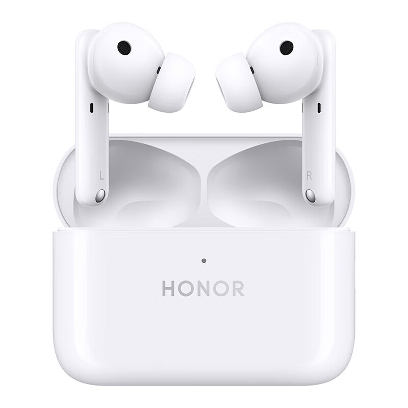 荣耀 Earbuds 2 SE 冰岛白 真无线蓝牙耳机 超长续航主动降噪 纯净音质立体声蓝牙耳机 冰岛白
