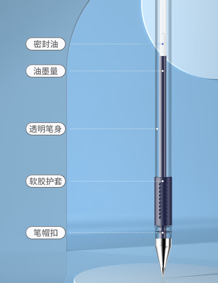 得力（deli）0.5mm经典办公子弹头中性笔 水笔签字笔 墨蓝色 12支/盒 1盒装 6600ES