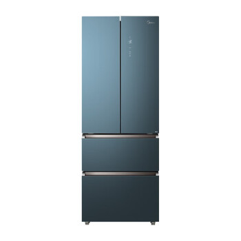 美的（Midea）437升法式多门冰箱 19分钟急速净味除菌 风冷无霜电脑控温一级能效 玻璃面板 BCD-437WFGPZM(E)