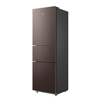 美的（Midea）216升三门家用电冰箱 玻璃面板 PT净味 BCD-216WTGPM(E) 摩卡棕