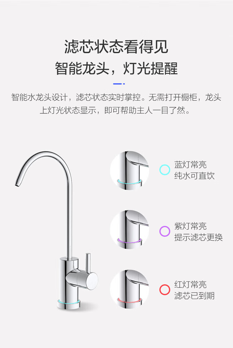 萤石（EZVIZ）智能家居净水器 纯净水净化器 水龙头过滤器 大容量直饮机ES800A（不含安装）