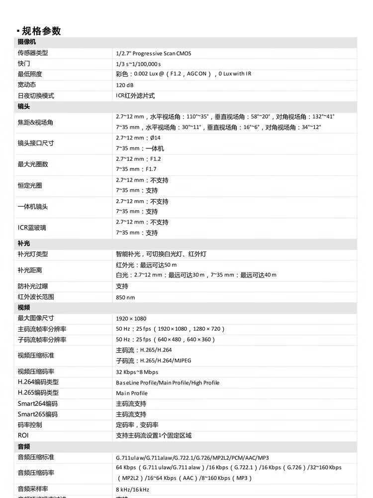 海康威视 HIKVISION 200万人脸识别摄像头 红外防水变焦一体 DS-2CD3626FWDA3/F-LZS 镜头7-35mm