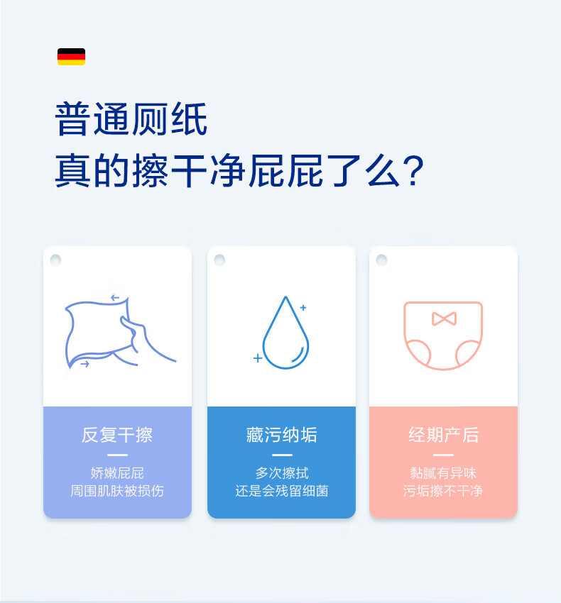 安慕斯（Anmous）湿厕纸 洁厕湿巾 男女通用湿厕巾 80抽*5包
