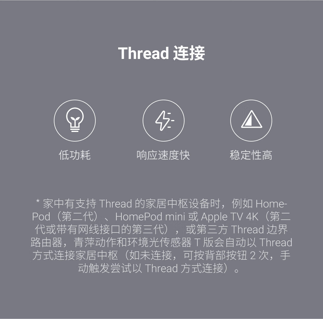 青萍（Qingping）动作和环境光传感器 T版 人体感应光照强度计异常提醒探测器 支持苹果HomeKit Thread协议