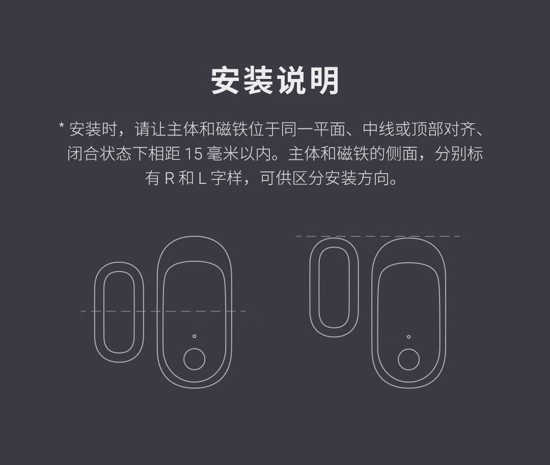 青萍（Qingping）门窗开合传感器 监测门窗开关 接入米家 蓝牙智能家居门磁感应安防报警CGH1