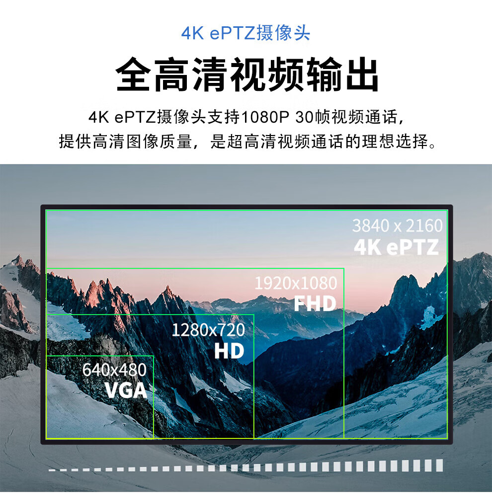 易视讯 YSX-A3 800万人脸跟踪电脑4K高清视频会议摄像头+含6米收音全向麦克风会议系统设备
