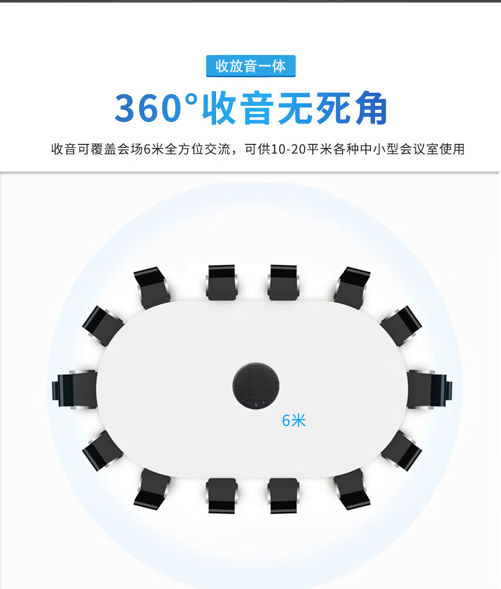 易视讯 小型视频会议室解决方案 适用于10-20㎡(全向麦克风+屏挂式摄像头)YSX-C15K