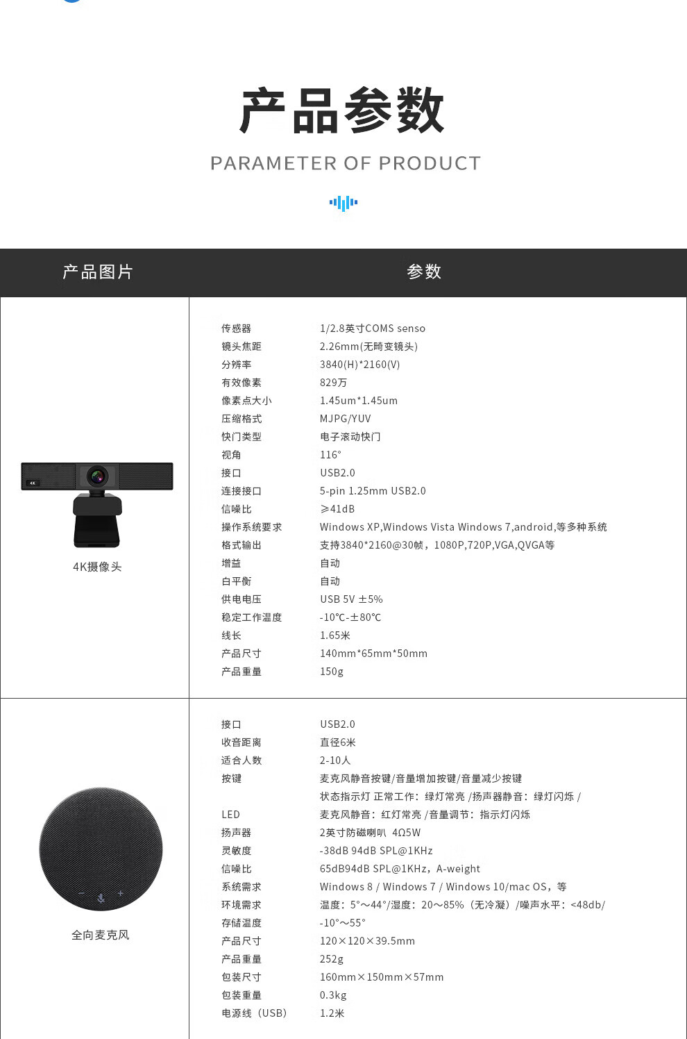 易视讯 小型视频会议室解决方案 适用于10-20㎡(全向麦克风+屏挂式摄像头)YSX-C15K