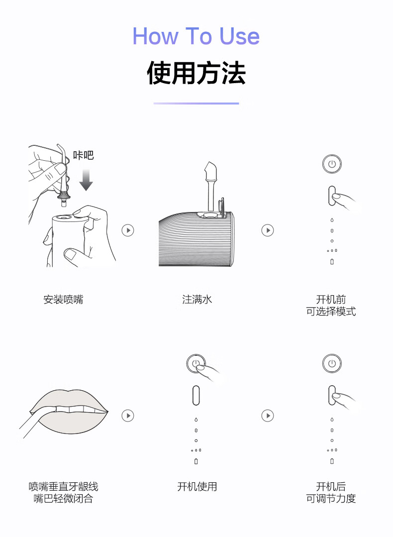素士(SOOCAS)立式便携冲牙器W3pro蓝-礼盒水牙线洗牙器