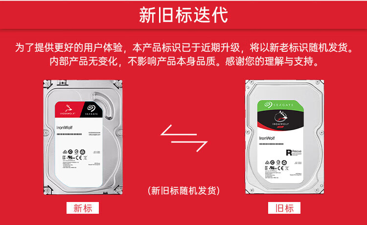 希捷(SEAGATE)NAS硬盘 14TB 256MB 7200转 CMR垂直 网络存储 SATA 数据恢复服务酷狼PRO ST14000NT001