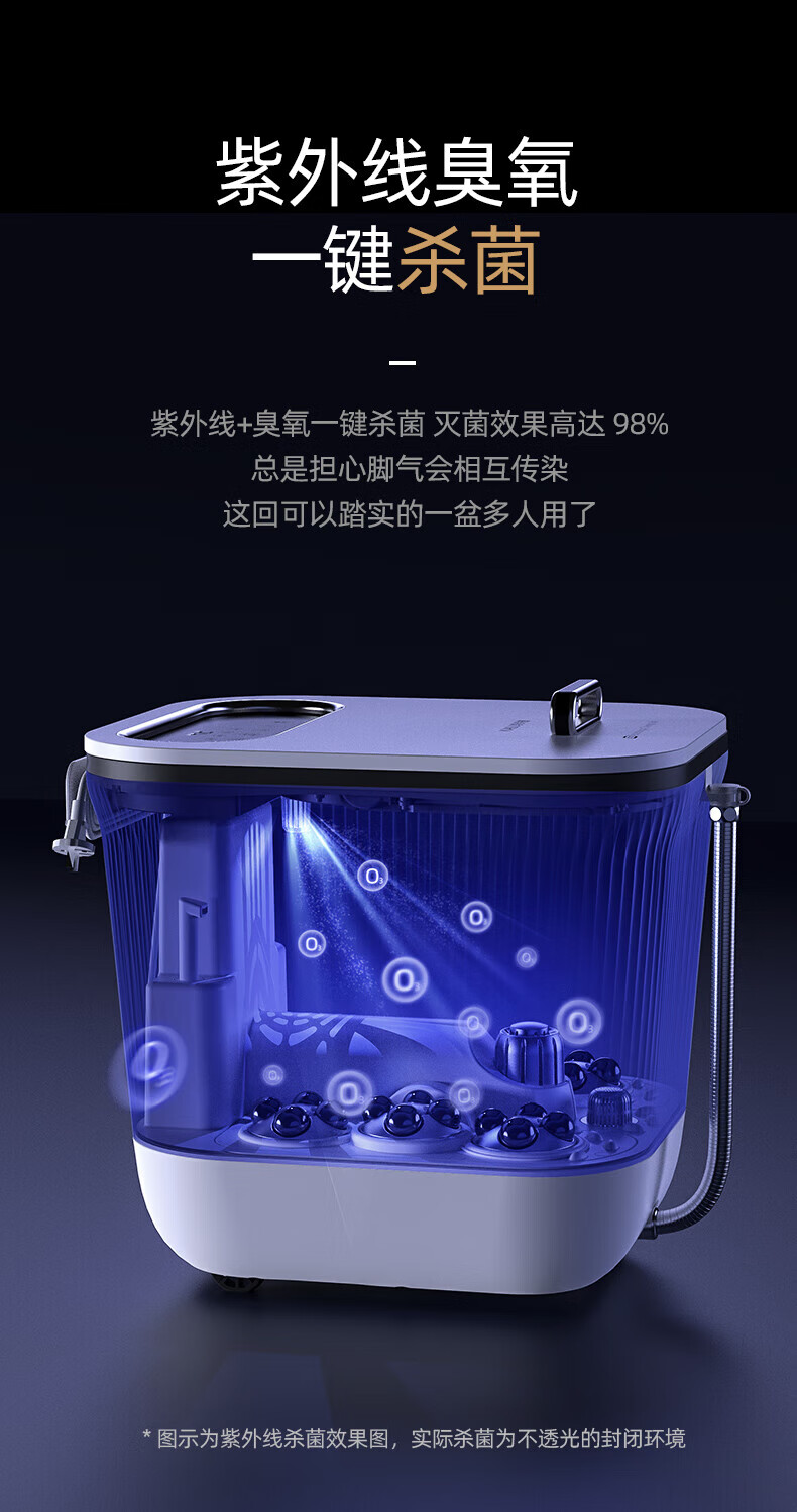 凯诗捷（KASJ）足浴盆全自动按摩泡脚桶泡脚盆加热洗脚盆电动足疗盆 1612-2升级款 杀菌+液晶触屏