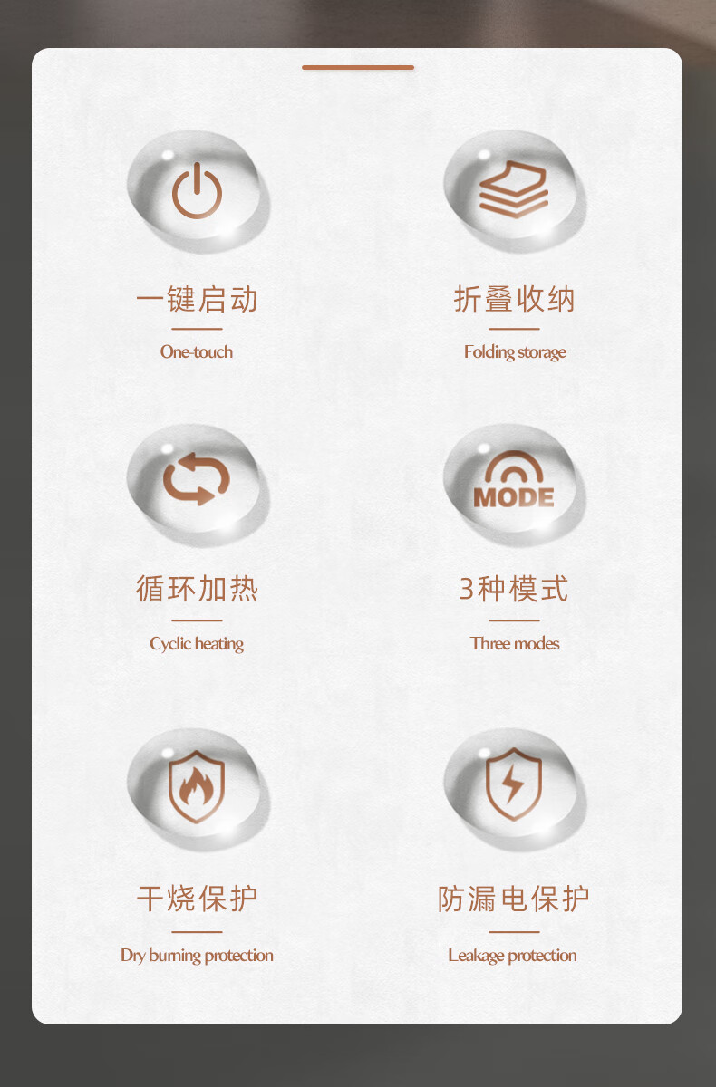 凯诗捷（KASJ）折叠泡脚桶洗脚盆按摩加热足浴盆洗脚桶足浴桶 T1 月影橙