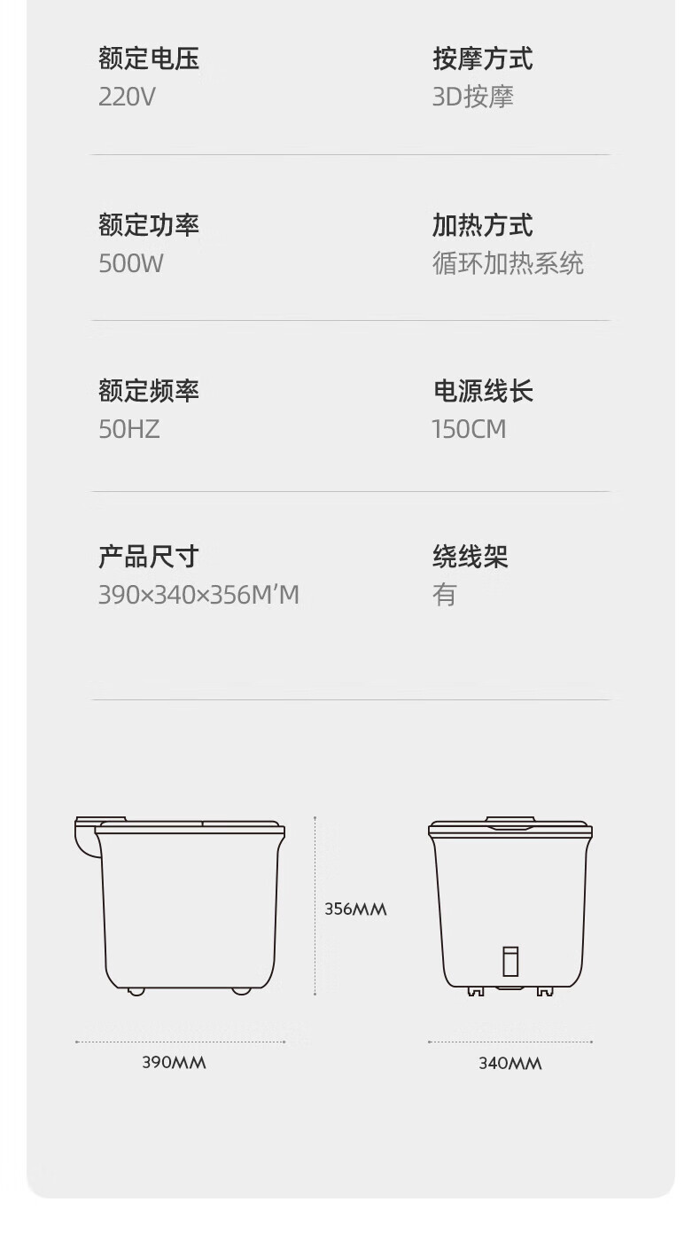 凯诗捷（KASJ）泡脚桶足浴盆全自动气囊按摩洗脚盆电动加热泡脚盆洗脚桶 K3 流光粉