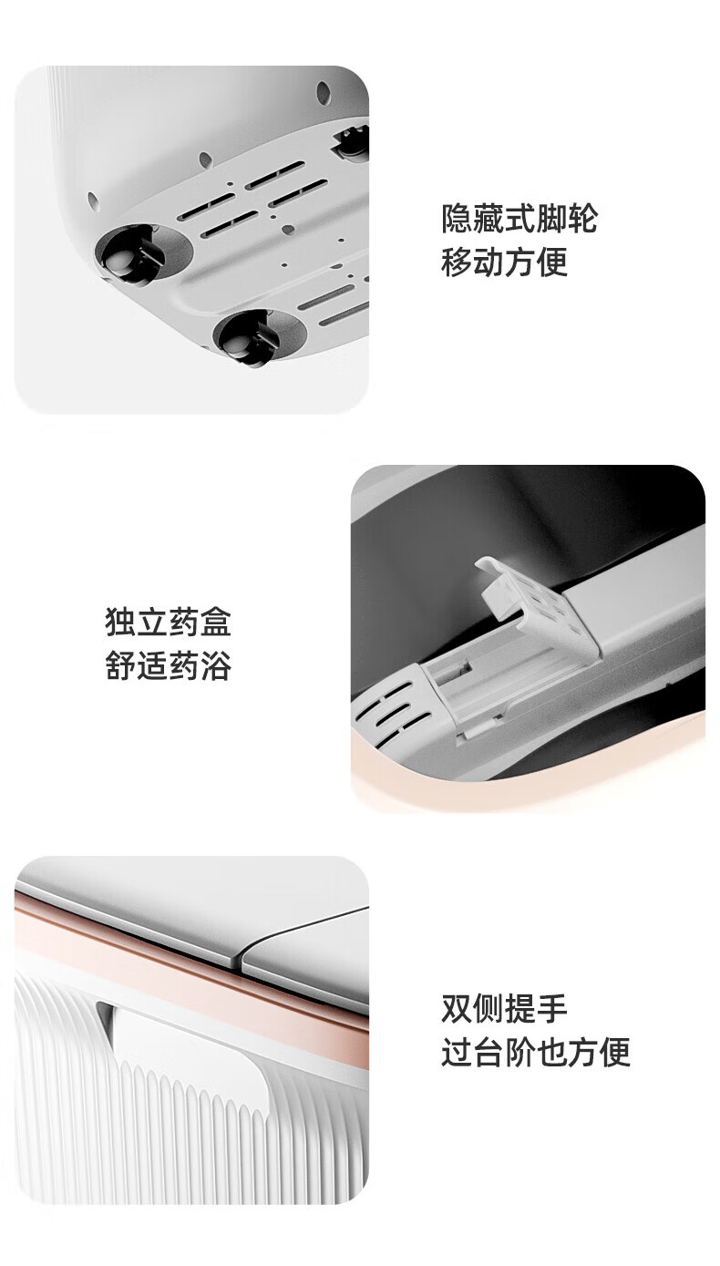 凯诗捷（KASJ）泡脚桶足浴盆全自动气囊按摩洗脚盆电动加热泡脚盆洗脚桶 K3 流光粉