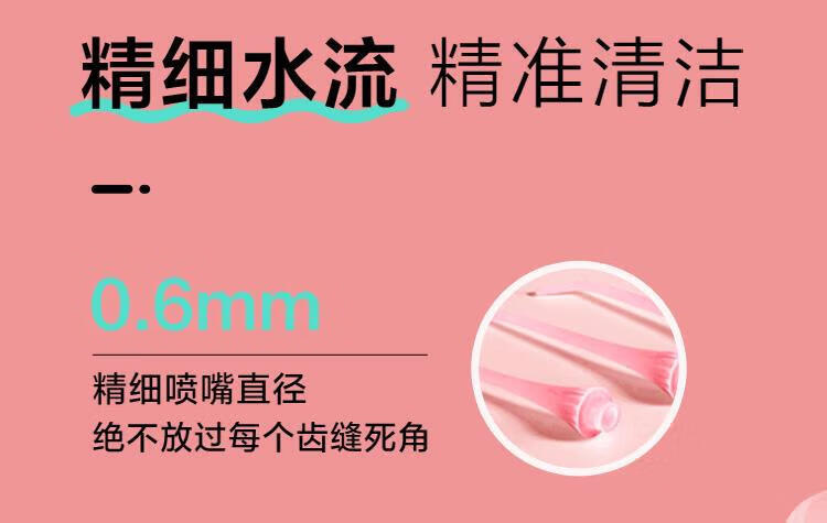 贝医生DR.BEI冲牙器便携式正畸牙齿F2 粉色缝水牙线家用口腔清洁洗牙