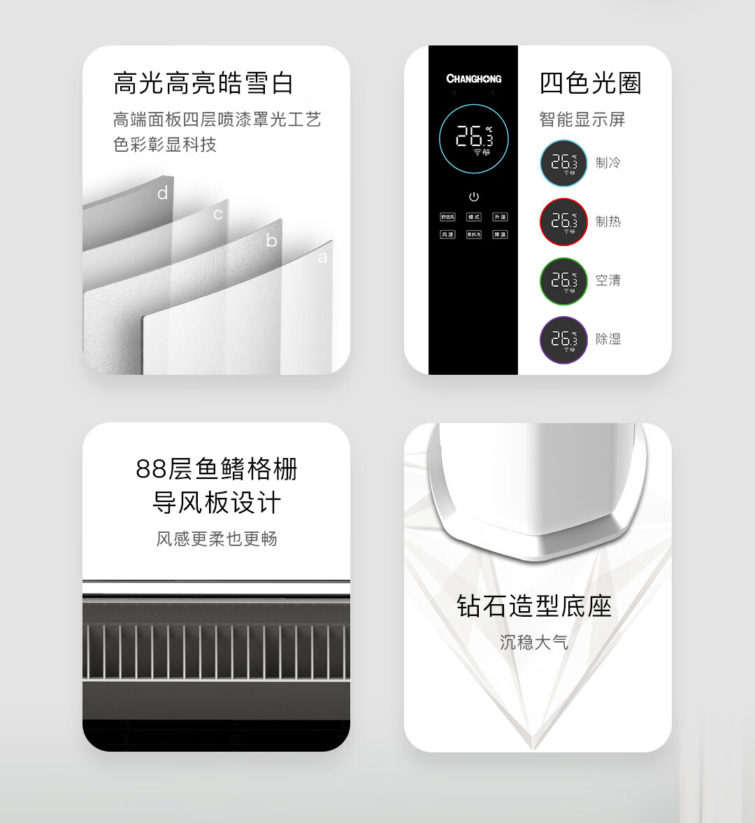长虹（CHANGHONG）大3匹空调 新一级能效 KFR-72LW/ZDFCW1+R1 冷暖变频 空调立式柜机