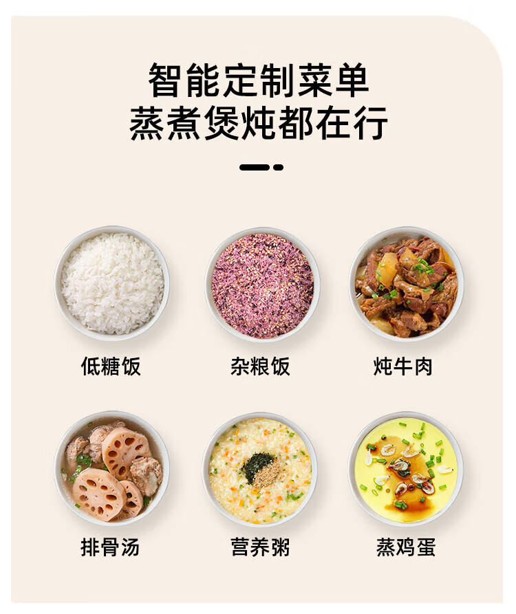 磨客低糖电饭煲米汤分离电饭锅沥米饭迷你家用珍珠白 MK-595W智能预约蒸煮多功能