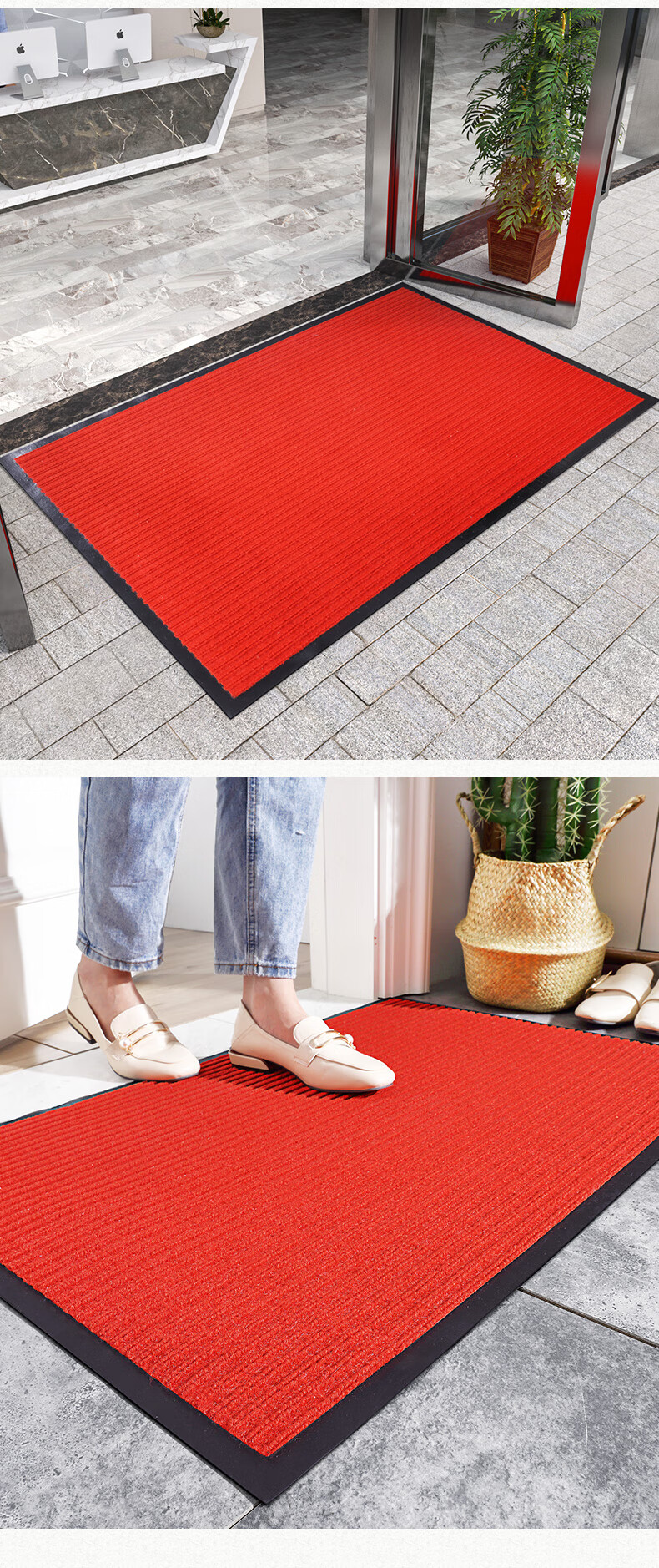 大江入户玄关垫 进门家用门垫 40*60cm 倾缕条纹-灰