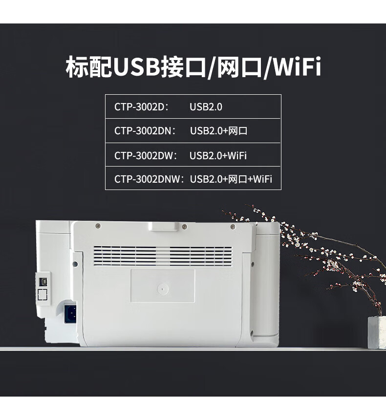 沧田（CUMTENN）A4双面网络黑白激光打印机 办公商用多功能一体机 CTP-3002DN