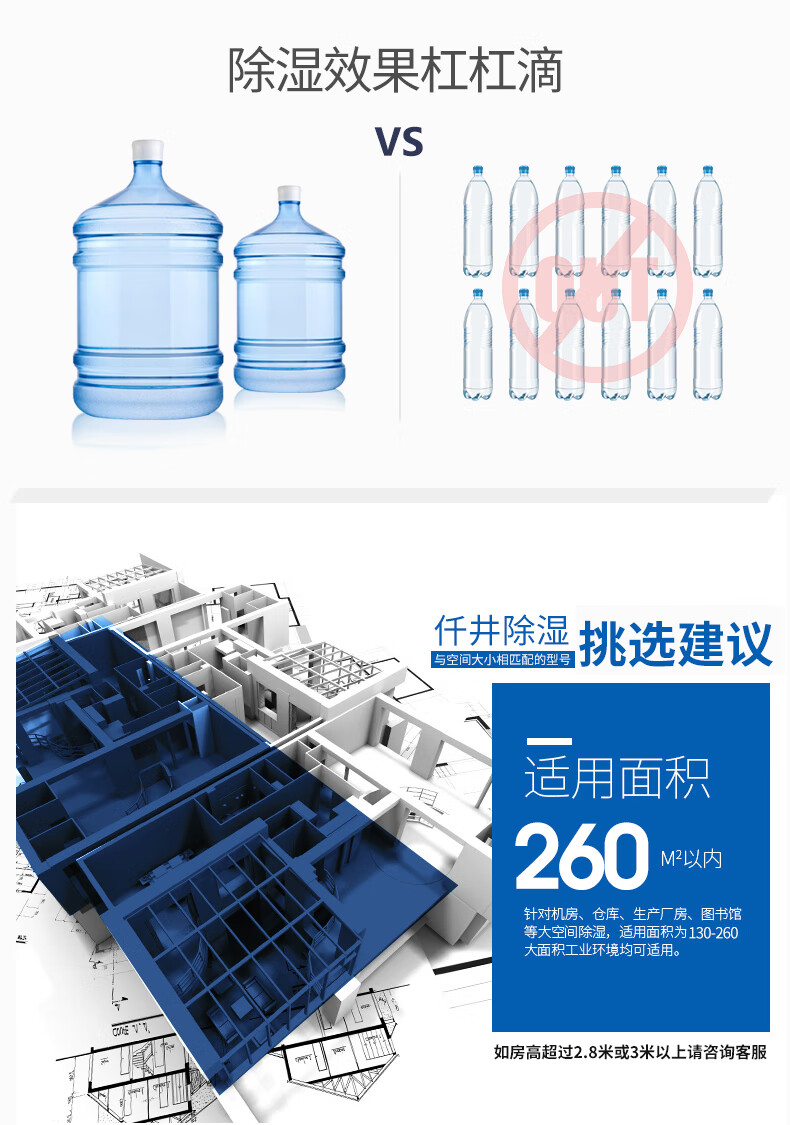 仟井（THKOM）TH-130CSH除湿机 抽湿机除湿器 车间工厂仓库地下室除潮除湿器吸湿去湿干燥机 TH-130