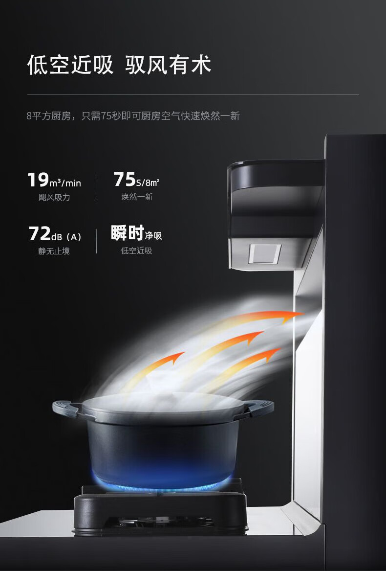 长虹（CHANGHONG）集成灶 蒸烤一体 头部彩屏 可视化菜单 挥手智控 天然气 JJZT-X20K