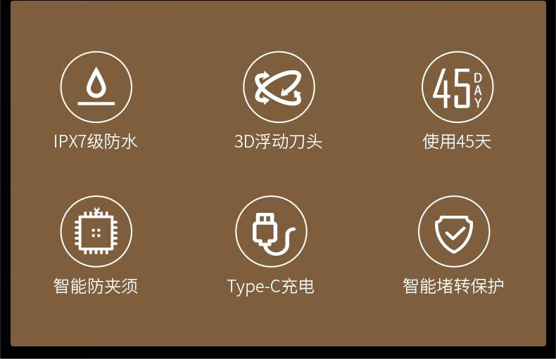 映趣电动剃须刀BlackStone 3CJ 金色干湿两剃便携式全身水洗