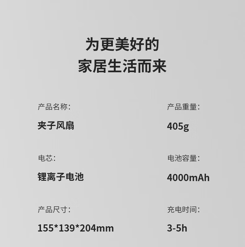 几素小风扇夹式桌面办公室学生宿舍床头usb充电风扇台式婴儿车风扇小电扇 FA18A（插电款）