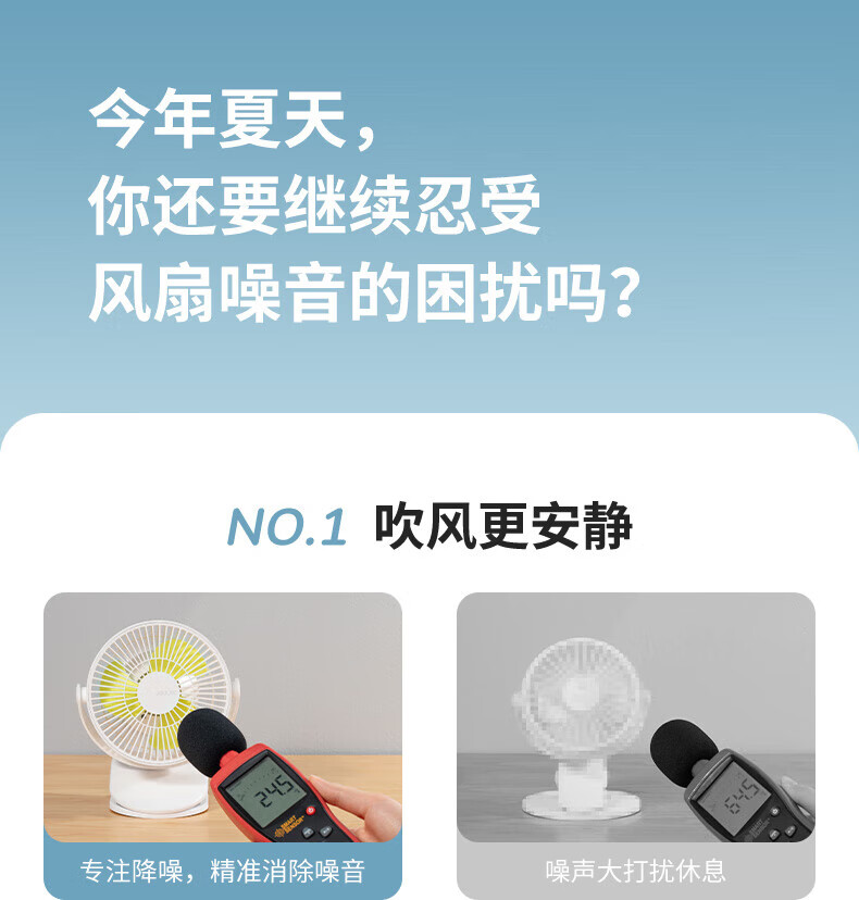 几素小风扇夹式桌面办公室学生宿舍床头usb充电风扇台式婴儿车风扇小电扇 FA18A（插电款）