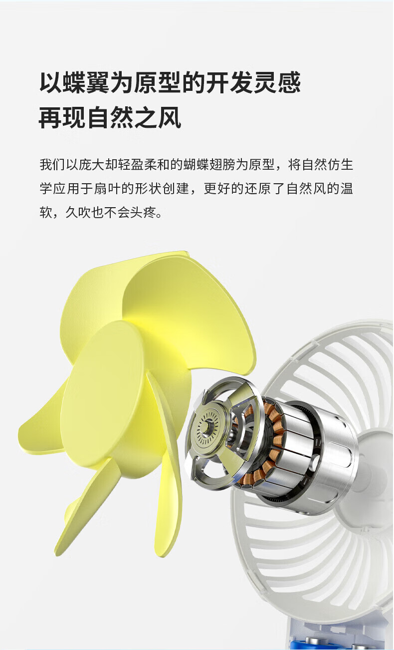 几素小风扇手持风扇迷你手拿电风扇户外便携式手握露营电扇 F2D（6000mAh）