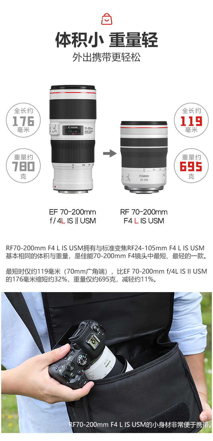 佳能（Canon）RF镜头 全画幅EOS-R用全画幅镜头 镜头镜头 RF70-200mm F4 L IS USM