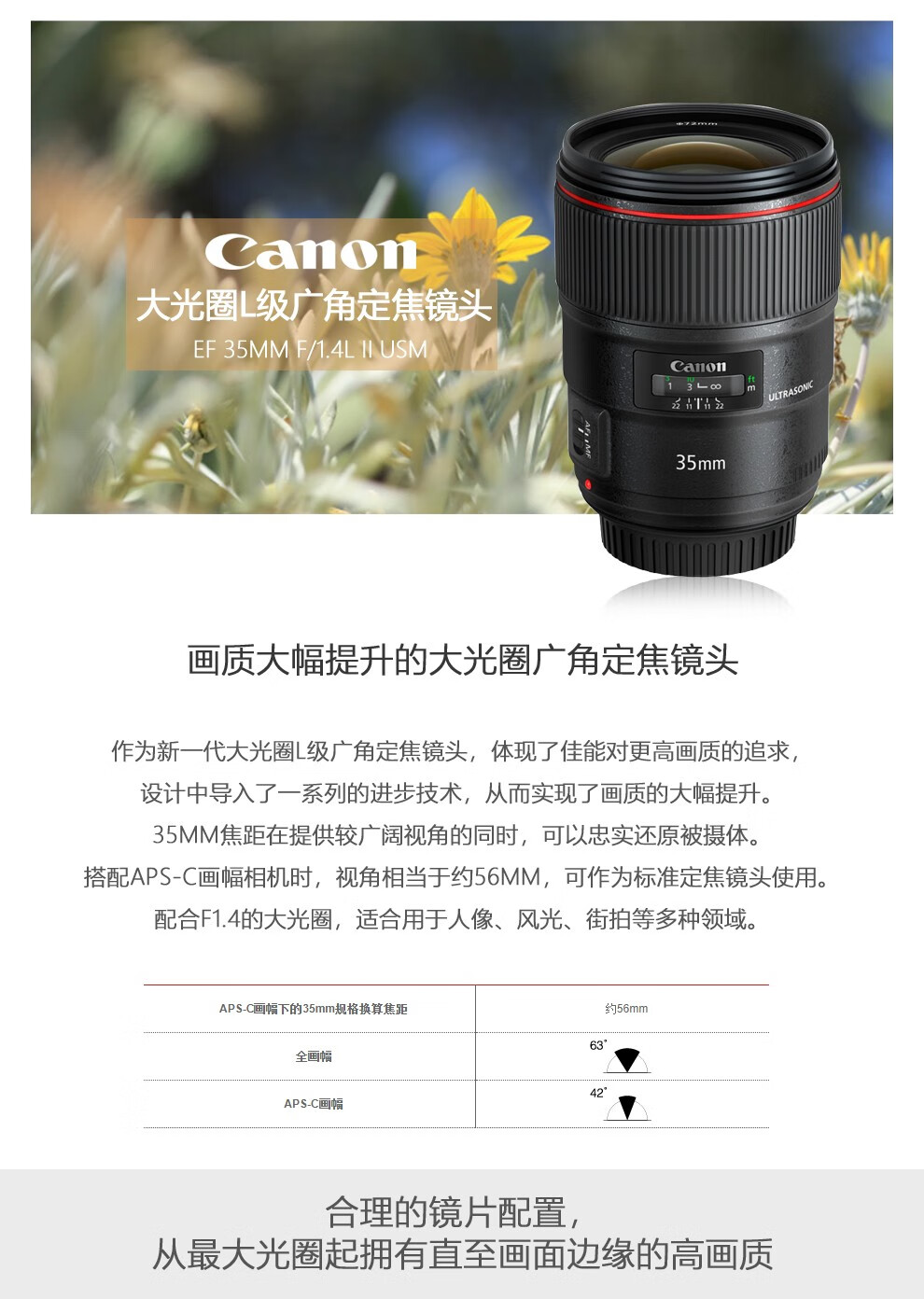 佳能（Canon）标准定焦 大光圈 全画幅 人像镜头 人像镜头 EF85mm f1.4L IS USM远摄镜头