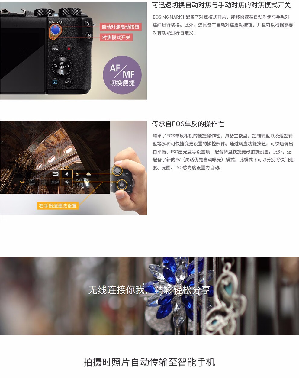 佳能（Canon）eos m6 MARK II微单反美颜自拍数码照相机入门级 黑色18-150STM长焦镜头 官方标配
