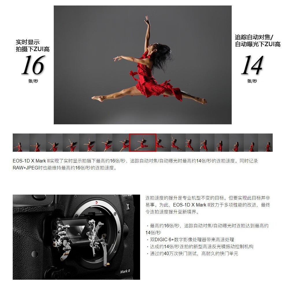 佳能（Canon）EOS 1DX Mark II 全画幅旗舰专业单反相机 1DX2单机