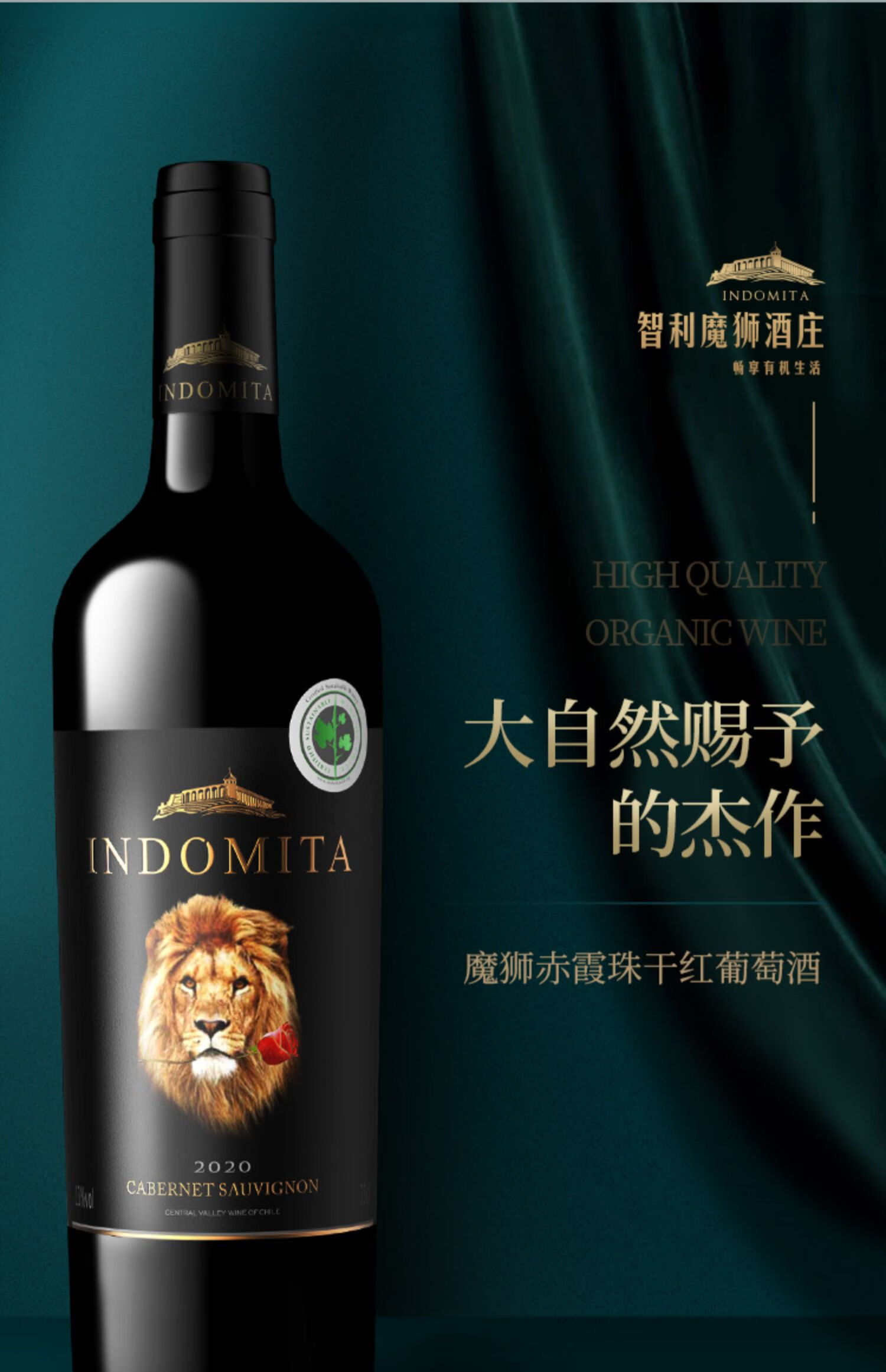 张裕先锋 智利进口魔狮赤霞珠干红葡萄酒 750ml*6瓶