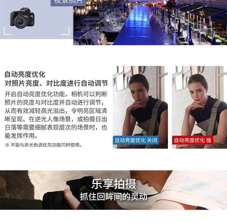佳能（Canon）200D II 数码旅游vlog迷你单反 相机入门级 200D(18-55)二代白色套机 官方标配