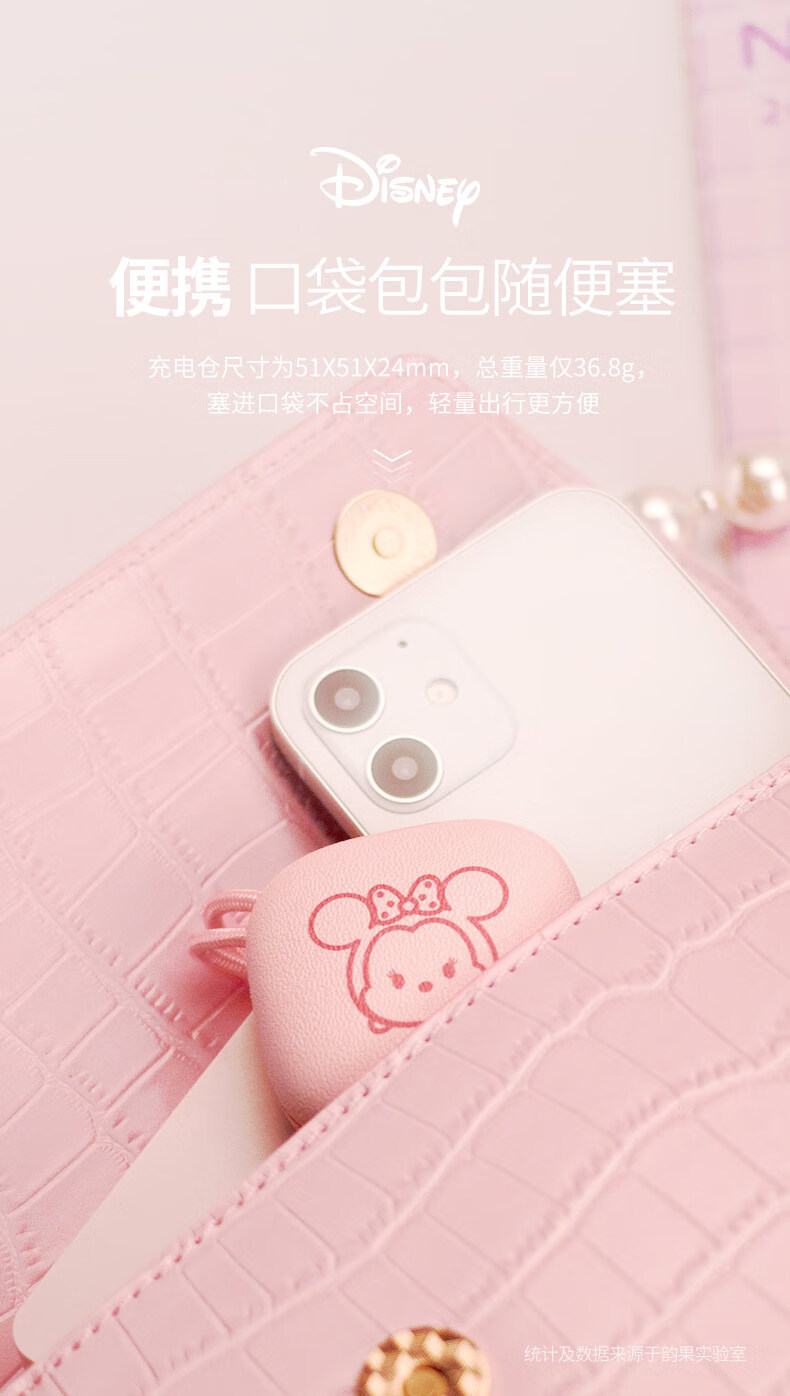 DISNEY迪士尼 lesspods维尼熊真无线耳机迷你蓝牙耳机 半入耳式降噪适用于安卓苹果 维尼熊 CE-896V