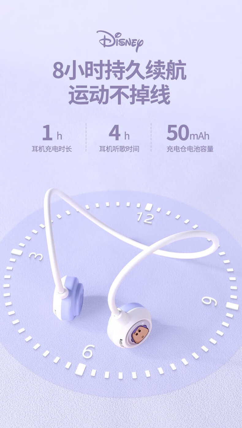 DISNEY迪士尼 DSN TWS100空气传导真无线游戏低延迟蓝牙耳机男女适用苹果安卓 跳跳虎 CE-896V