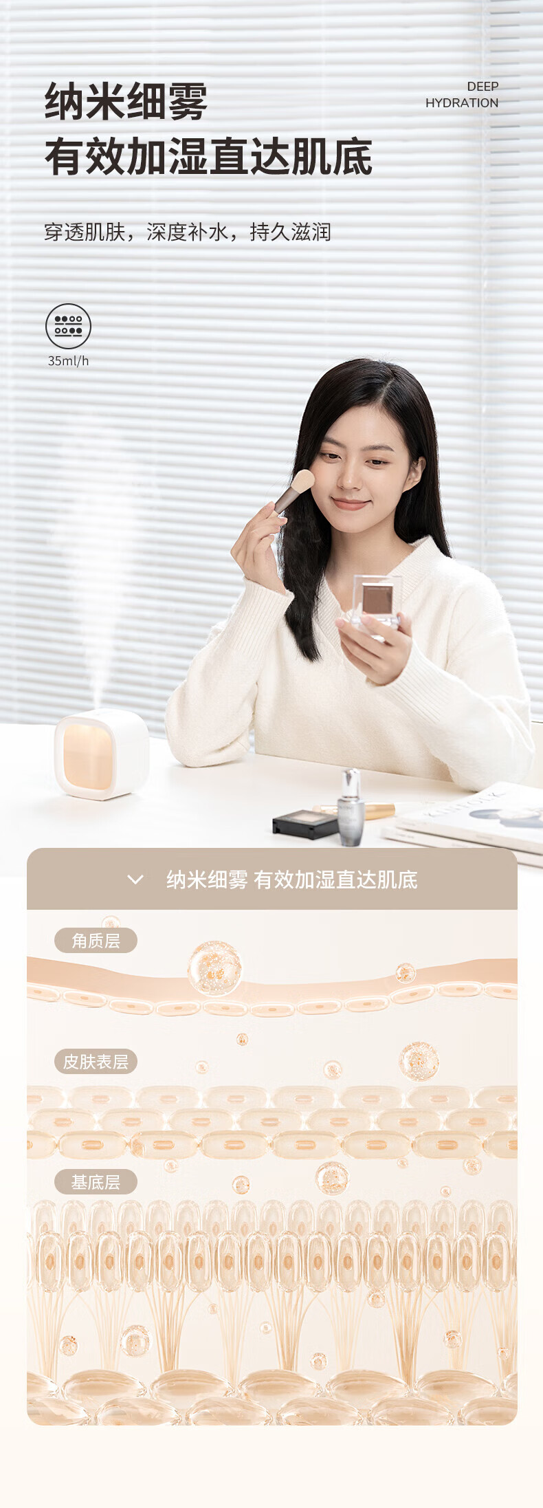 几素加湿器迷你办公桌便携小型无线usb车载香薰机加湿 HU18-B.DUCK