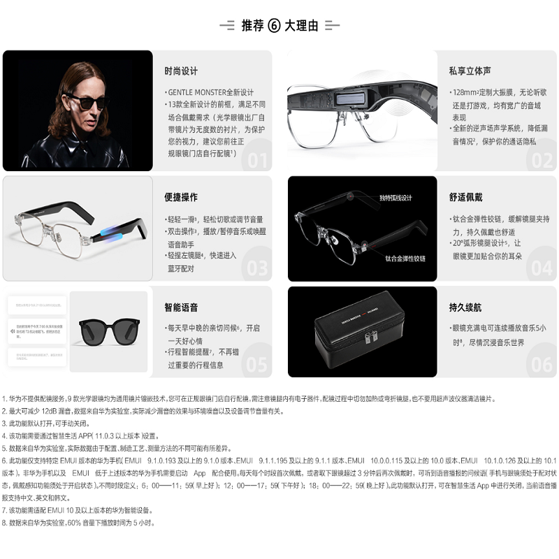 华为 蓝牙高清通话二代 【二代】 SAILOR-02-光学 华为眼镜 2代 SAILOR BAL-AL60