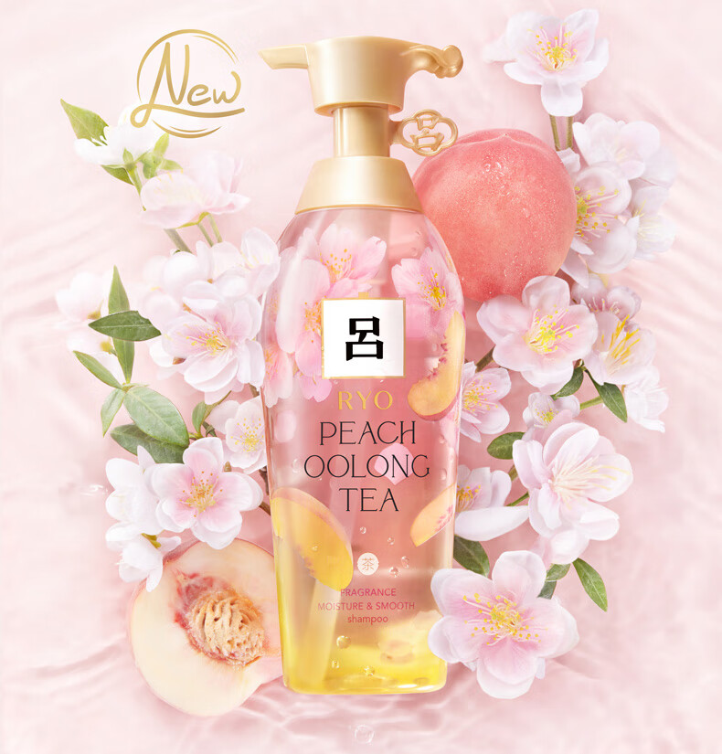 吕（Ryo）花茶清漾凝润保湿 柔顺洗发乳400ml（蜜桃乌龙）