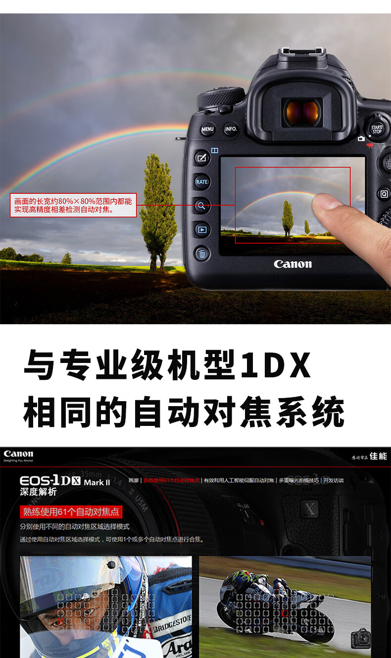 佳能（Canon）5D4 5D Mark IV 专业全画幅单反相机单机/套机 4K视频单反相机 70-200三代小白三