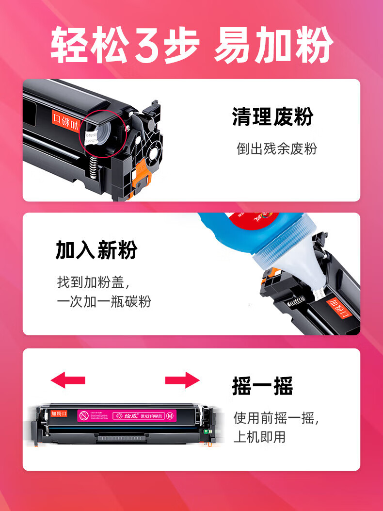 绘威CF400A四色碳粉套装 适用惠普HP CF400A CF410A CF500A CF510A CB540A CC530A佳能CRG-045 CRG-046墨粉