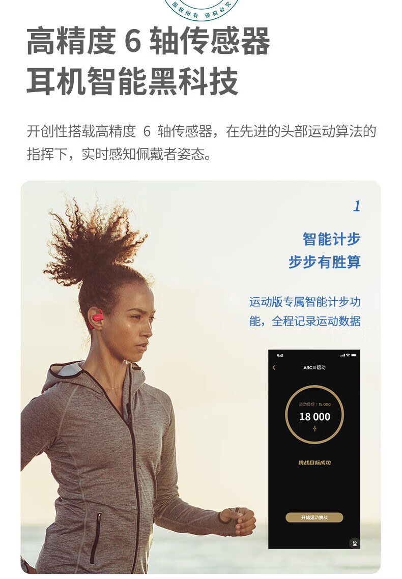 cleer ARC II 不入耳放式智能耳机 无线蓝牙耳机开车挂耳式商务2代 适用苹果安卓 音乐版 天鹅白