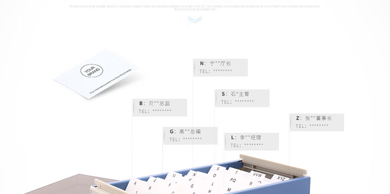 可得优（KW-triO）大容量金属名片盒 翻盖透明名片盒 商务名片收纳收藏盒 金属盒身 4601 蓝色 2个装